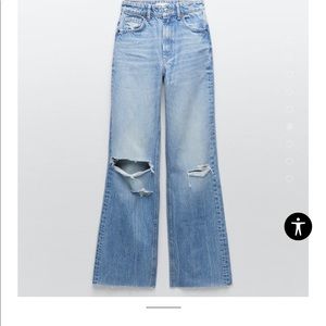 Zara Women's High Rise, Wide Leg Jeans